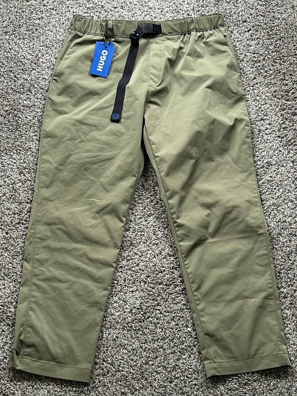 HUGO by Hugo Boss Geiko Tapered Fit Casual Pants Green Mens Size Medium